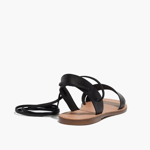 Madewell Boardwalk Ankle Tie Sandal in Black (lightly worn) - Picture 3 of 11